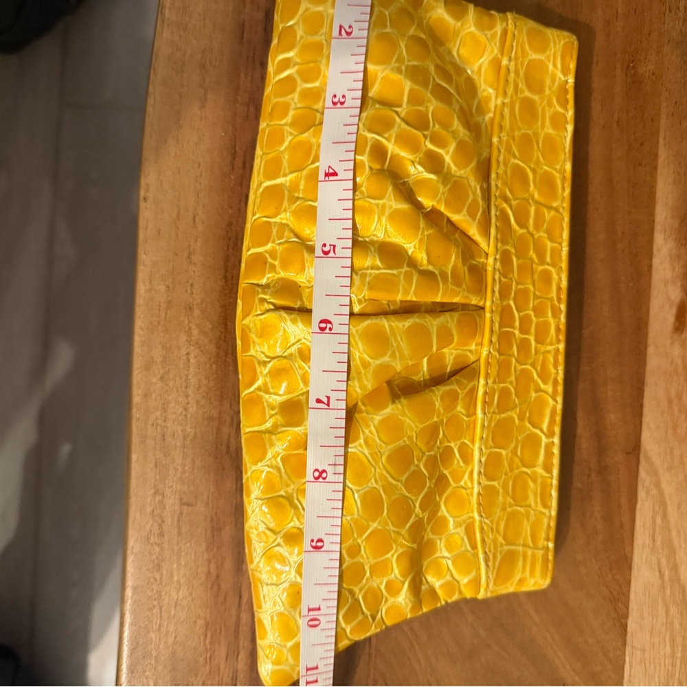 Lauren Merkin Sunny Yellow patent leather Croc Embossed Clutch - Picture 12 of 13